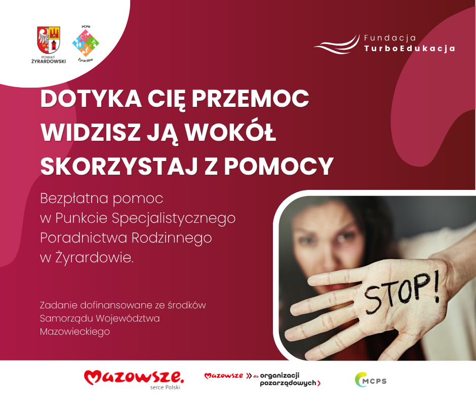 Bezpłatna pomoc w sytuacjach przemocy domowej w powiecie żyrardowskim.